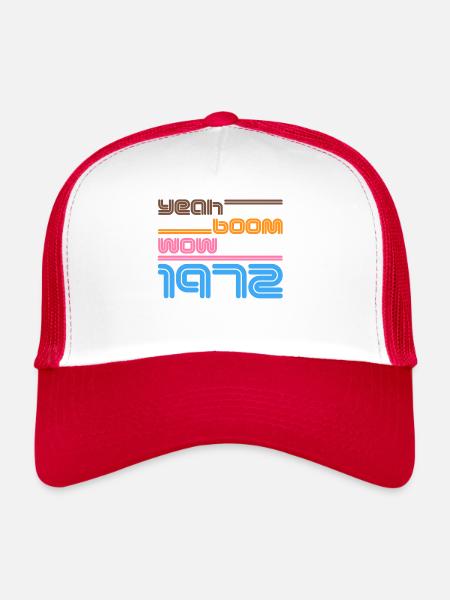 1972 Retro yes Boom Wow 1972 - Your Retro Style - Trucker Cap - white/red - Front