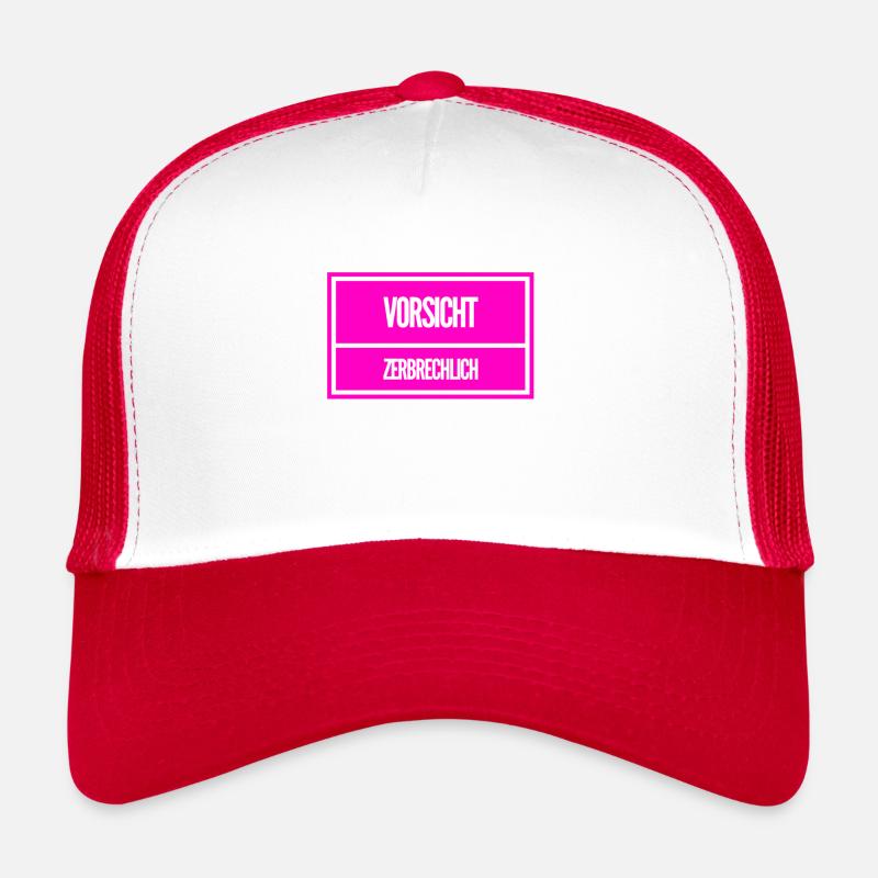 zerbrechlich - Trucker Cap - Weiß/Rot