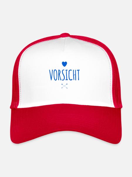 Warnung - Trucker Cap - Weiß/Rot - Vorne