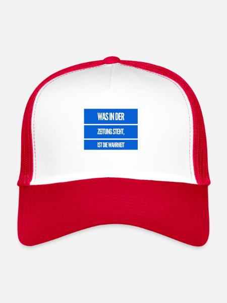 die Zeitung mag die Wahrheit - Trucker Cap - Weiß/Rot - Vorne