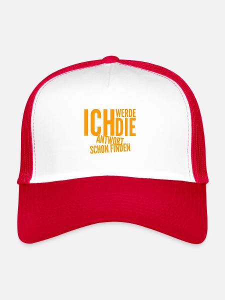 ich möchte eine Antwort - Trucker Cap - Weiß/Rot - Vorne