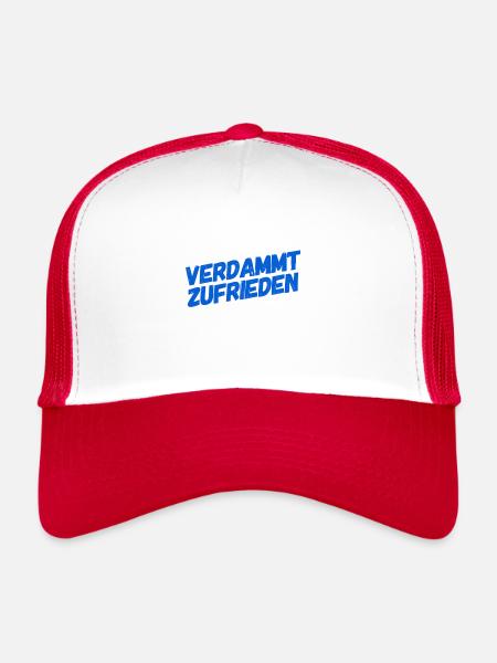 ich bin zufrieden - Trucker Cap - Weiß/Rot - Vorne