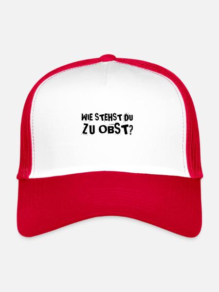 Etwas Obst? - Trucker Cap - Weiß/Rot - Vorne