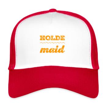 vor dir steht eine holde Maid - Trucker Cap - Weiß/Rot - Vorne