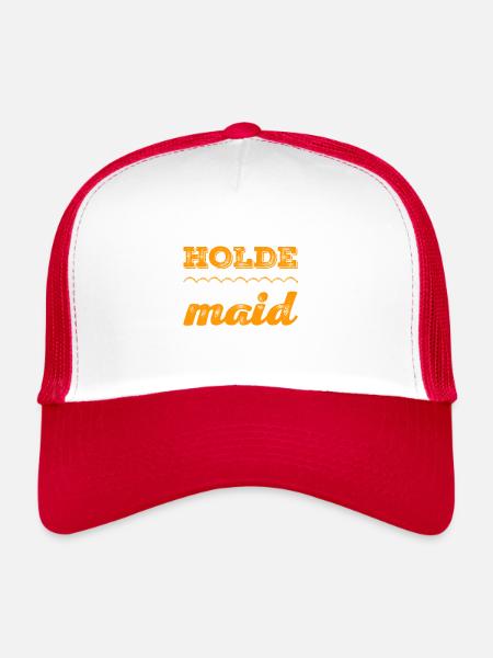 vor dir steht eine holde Maid - Trucker Cap - Weiß/Rot - Vorne