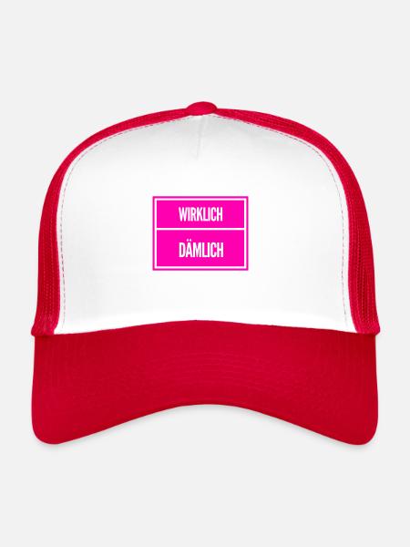 wirklich dämmlich - Trucker Cap - Weiß/Rot - Vorne