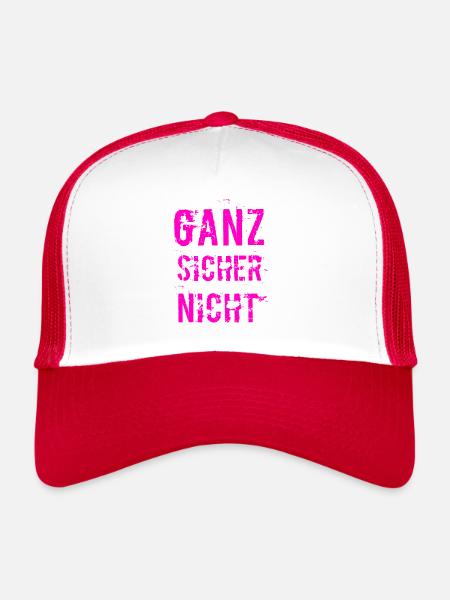 never ever - Trucker Cap - Weiß/Rot - Vorne