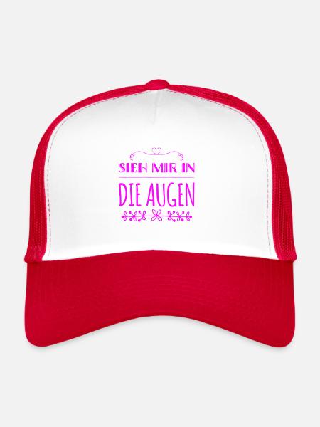 ich steh auf Augenkontakt - Trucker Cap - Weiß/Rot - Vorne
