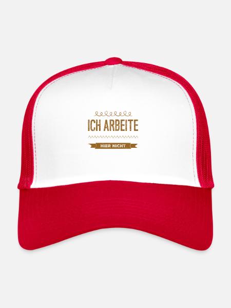ich bin arbeitslos - Trucker Cap - Weiß/Rot - Vorne