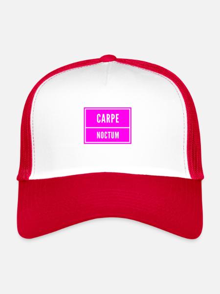 the night is beautiful - Trucker Cap - white/red - Front