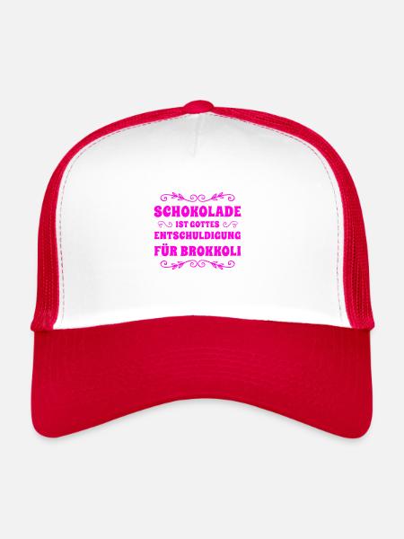 J’aime le chocolat - Casquette trucker  - blanc/rouge - Devant