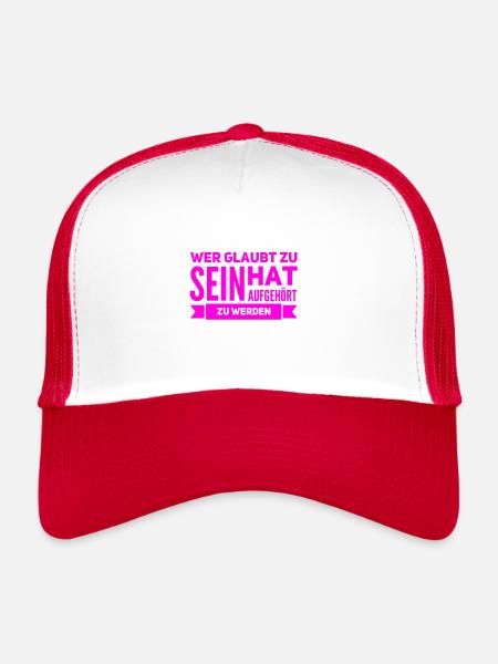 Évoluer - Casquette trucker  - blanc/rouge - Devant