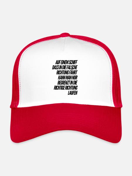 le navire navigue dans le mauvais sens - Casquette trucker  - blanc/rouge - Devant