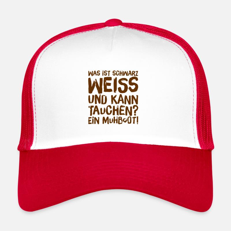 eine Kuh unter Wasser - Trucker Cap - Weiß/Rot