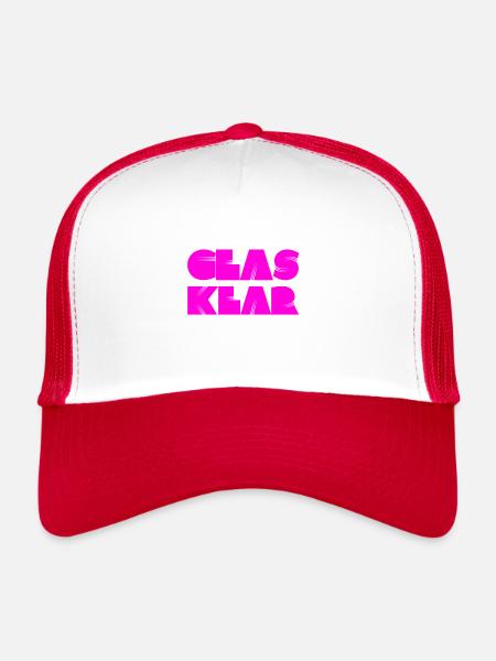 It doesn't get any clearer than that - Trucker Cap - white/red - Front