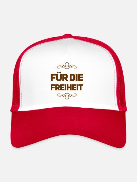 Je me bats pour la liberté - Casquette trucker  - blanc/rouge - Devant