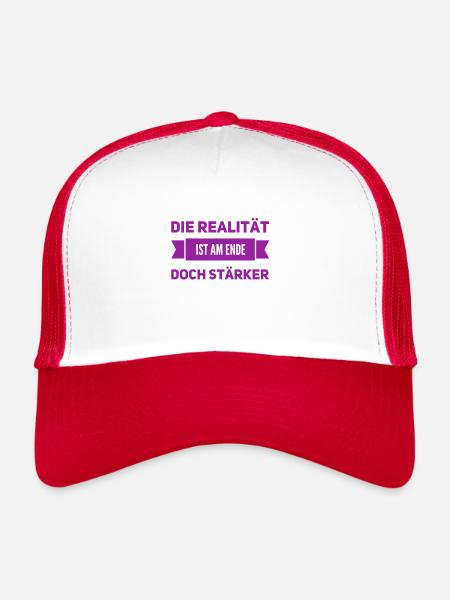 reality is stronger in the end - Trucker Cap - white/red - Front