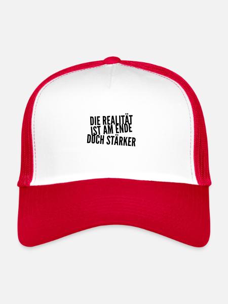 the reality is strong - Trucker Cap - white/red - Front