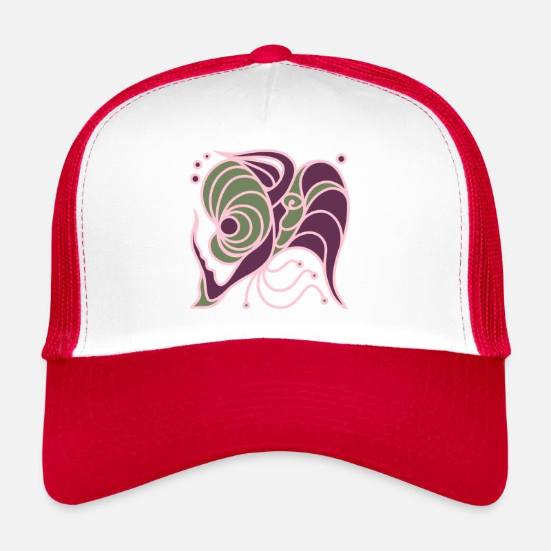 Soir. Deux anges dans la lumière de l’harmonie. - Casquette trucker  - blanc/rouge