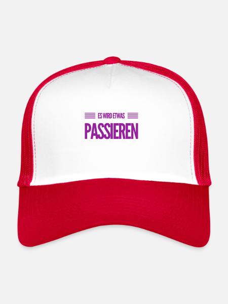 Bientôt, quelque chose se passera - Casquette trucker  - blanc/rouge - Devant
