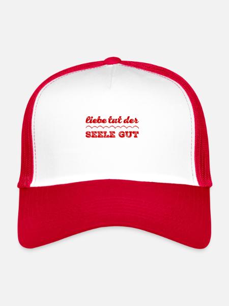 L’âme veut de l’amour - Casquette trucker  - blanc/rouge - Devant