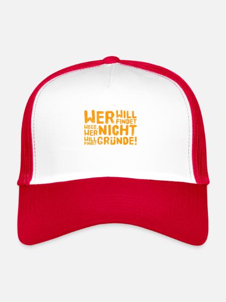 Vous pouvez choisir - Casquette trucker  - blanc/rouge - Devant