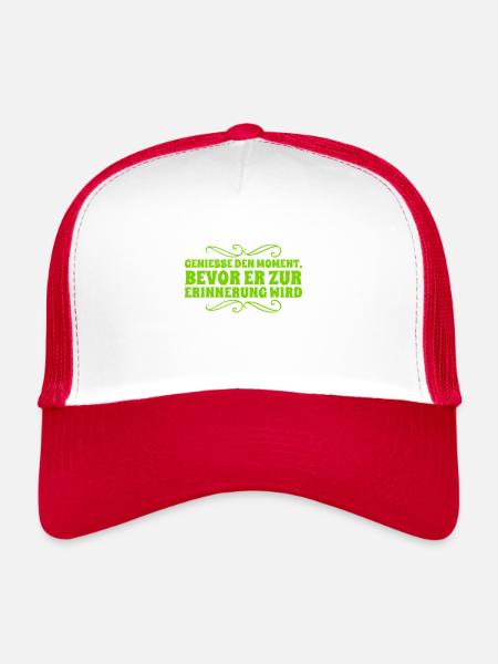 Profitez de chaque instant - Casquette trucker  - blanc/rouge - Devant