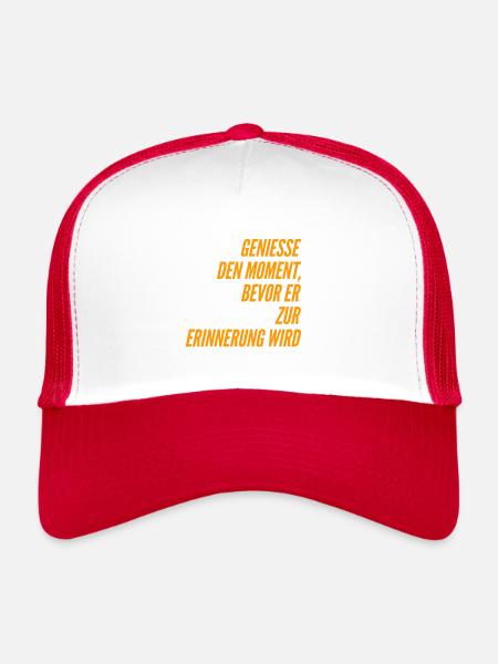 J’aime le présent - Casquette trucker  - blanc/rouge - Devant