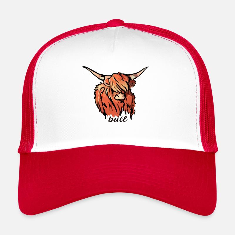 taureau - Casquette trucker  - blanc/rouge