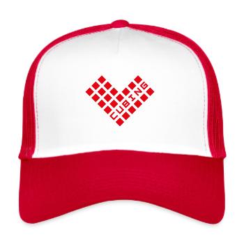 Heart cubing. Cubing-Cube-Cuber-Speedcubing - Trucker Cap - white/red - Front