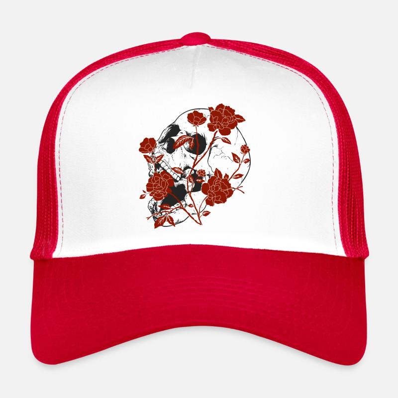 Flowers and Roses - Casquette trucker  - blanc/rouge