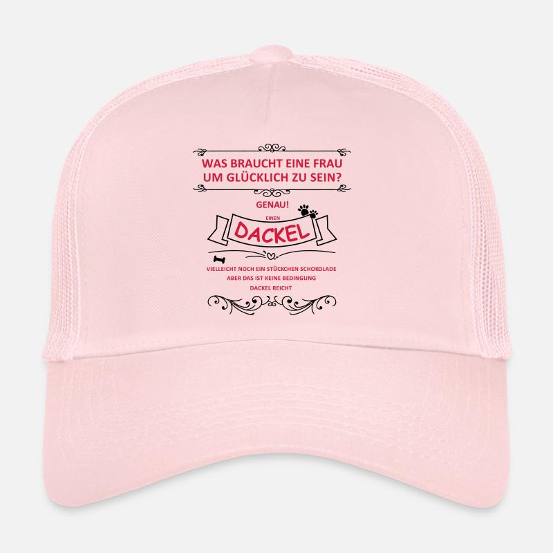 Was braucht eine Frau? Einen Dackel! Trucker Cap