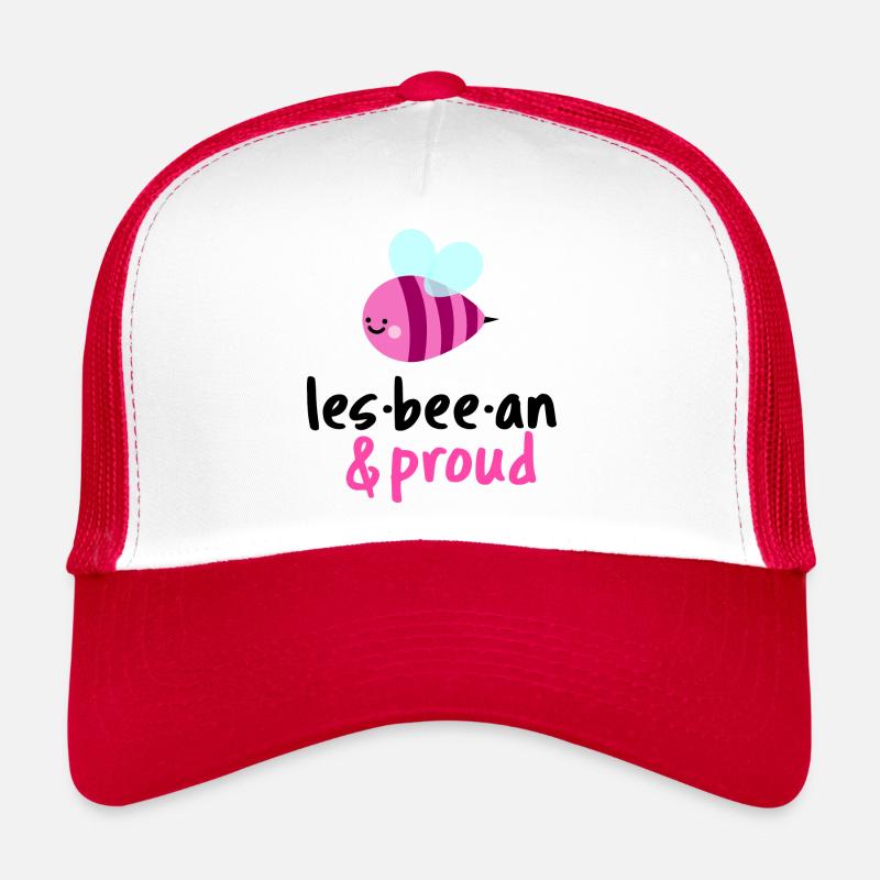 les-bee-an & proud - Trucker Cap - Weiß/Rot
