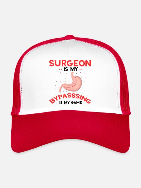 Gastric Bypass and Gastric Bypass Operation Design - Trucker Cap - white/red - Front