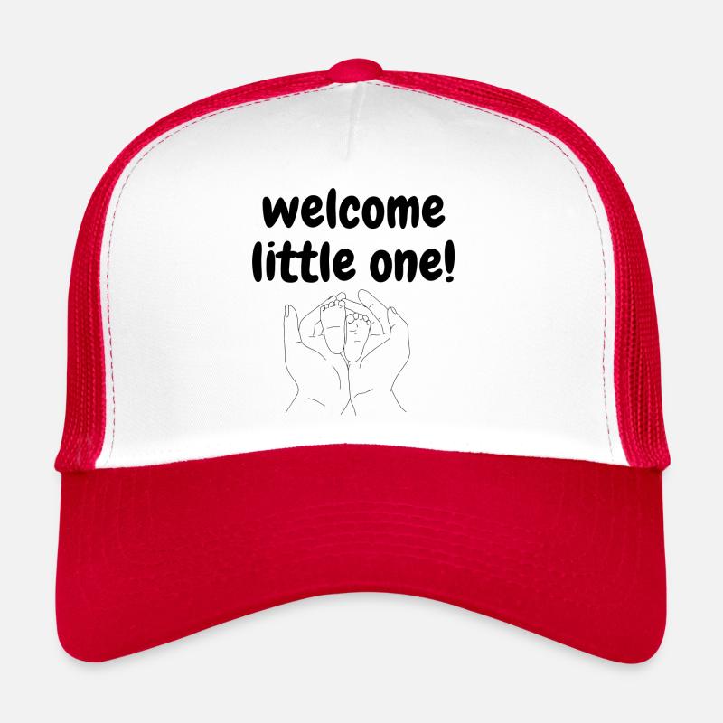 WELCOME LITTLE ONE Geschenkidee Geburt - Trucker Cap - Weiß/Rot