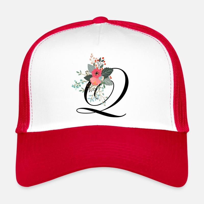 Lettre q fleuris Casquette trucker 