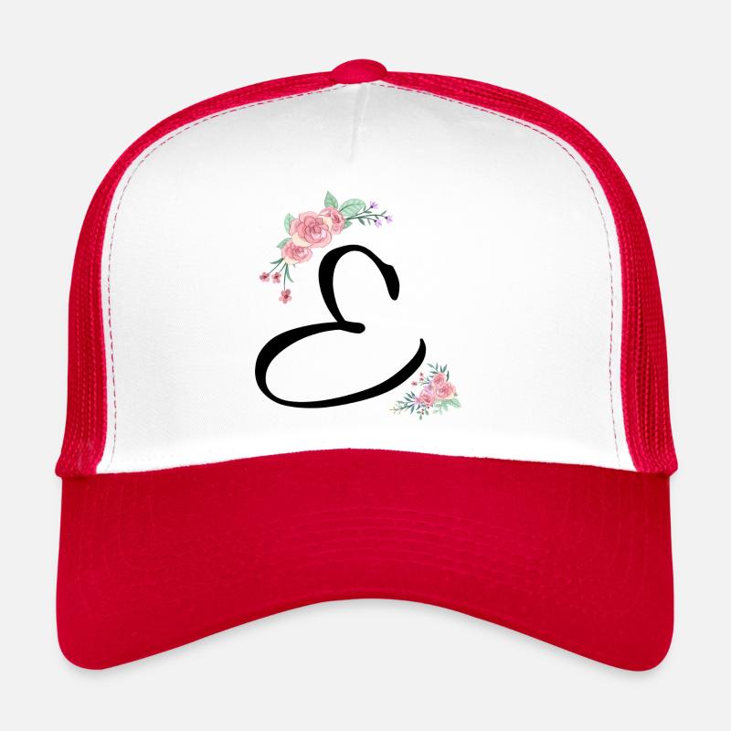 Lettre e fleurs Casquette trucker 