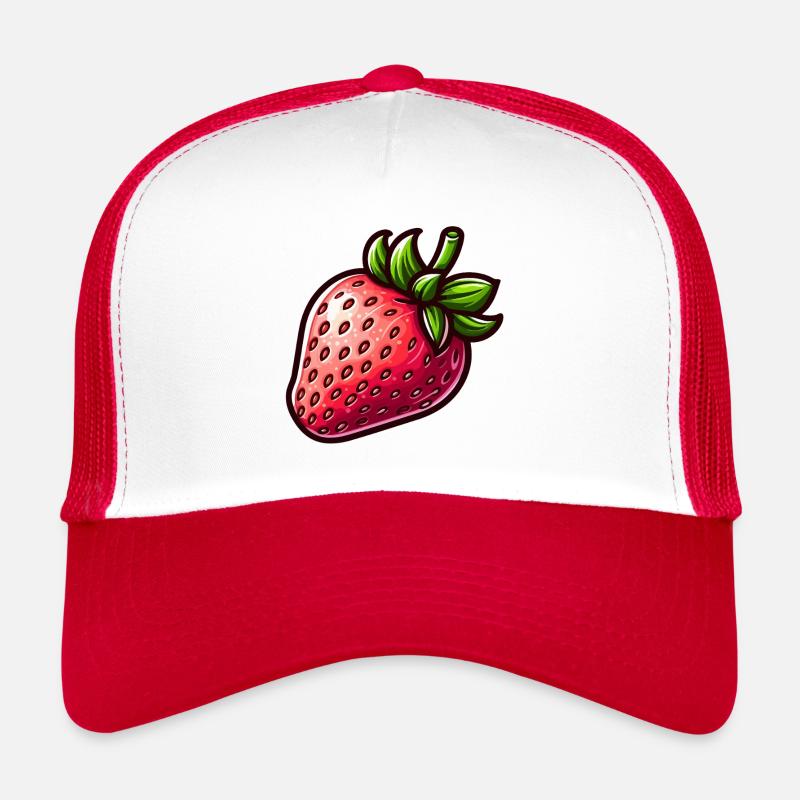Fraise Éclatante Illustration Vintage Casquette trucker 