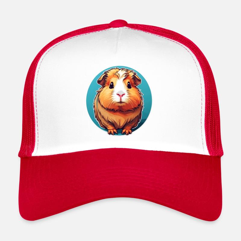 Cochon d’Inde dans la roue chromatique bleue Casquette trucker 