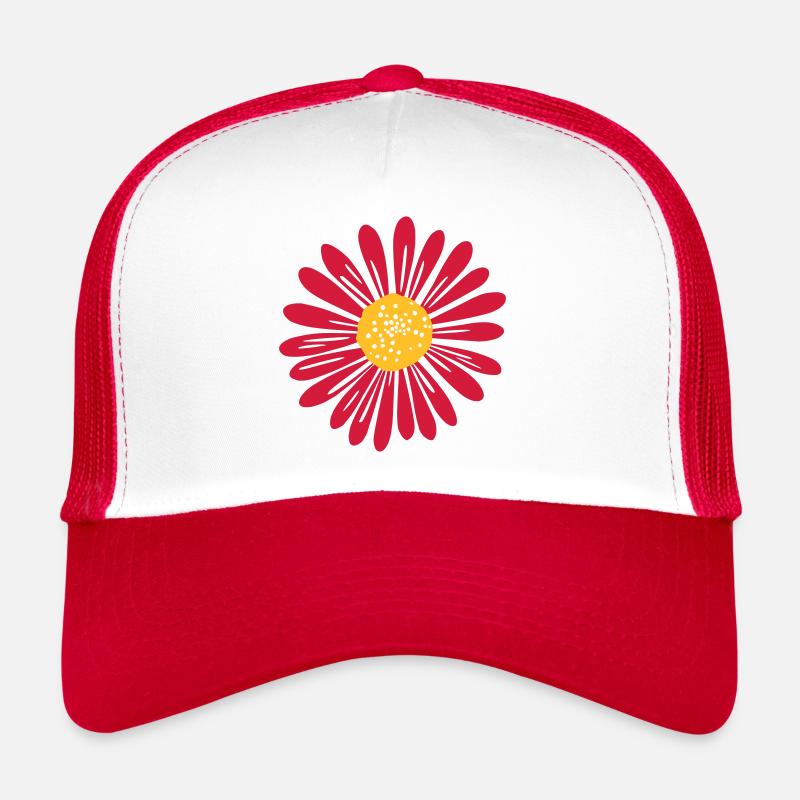 Marguerite - Casquette trucker  - blanc/rouge