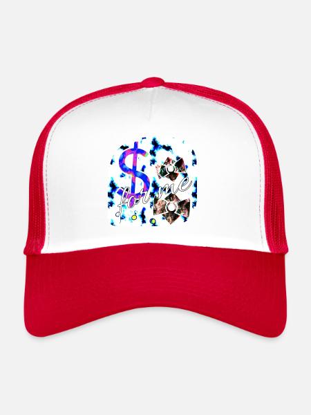 Pour moi $ - Club WoW - Casquette trucker  - blanc/rouge - Devant
