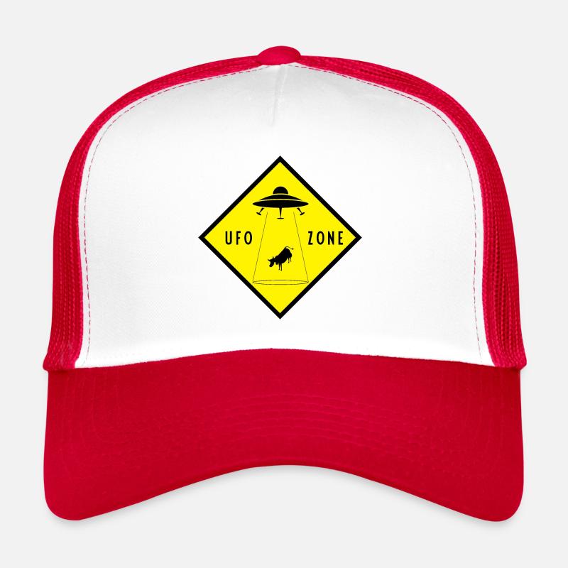 UFO Zone - Casquette trucker  - blanc/rouge