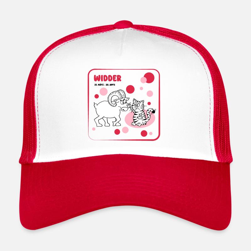 Zodiac sign Aries - Trucker Cap - white/red