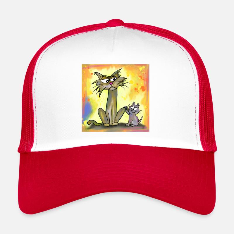 Bébé chat et vieux chat sinistre Casquette trucker 