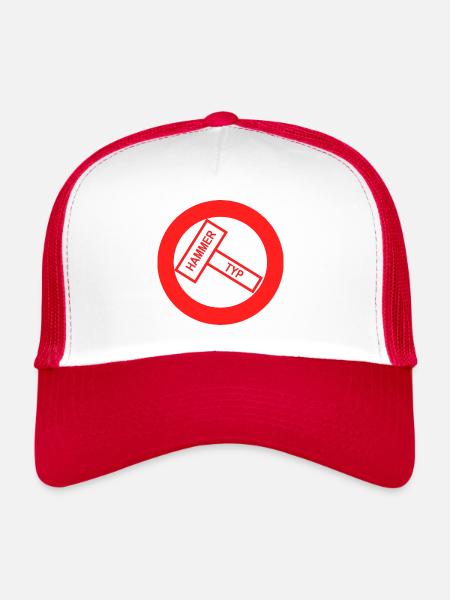 Hammer Type, Wiltsch, follow, art, happy, Cool - Trucker Cap - white/red - Front