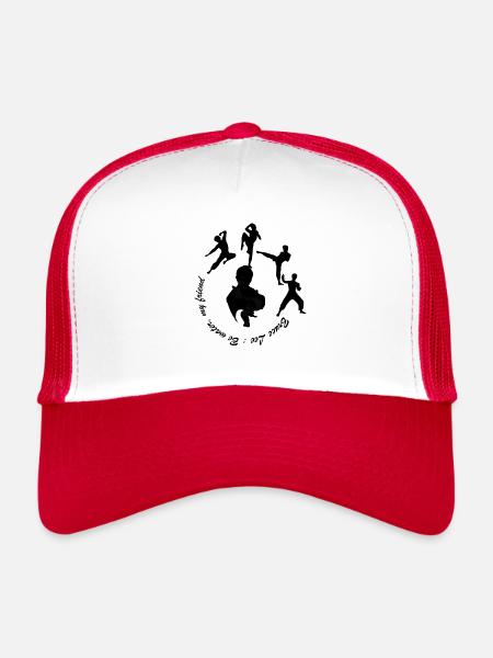 Bruce Lee - Casquette trucker  - blanc/rouge - Devant