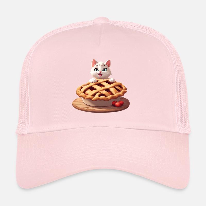 Angorakatze auf Apfelkuchen Trucker Cap