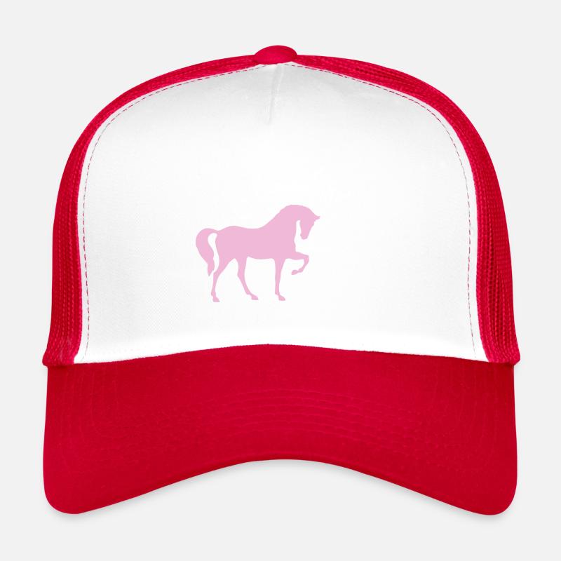 Pferde - Trucker Cap - Weiß/Rot