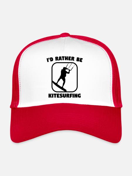 I'd rather be kitesurfing - Trucker Cap - white/red