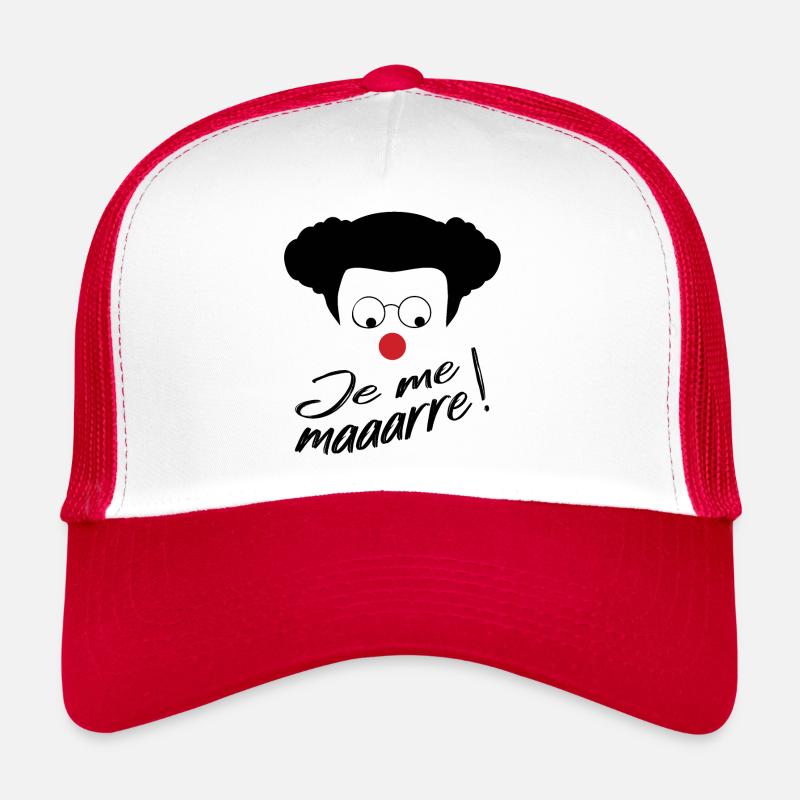Coluche - Je me marre ! Citation Humour comique - Casquette trucker  - blanc/rouge